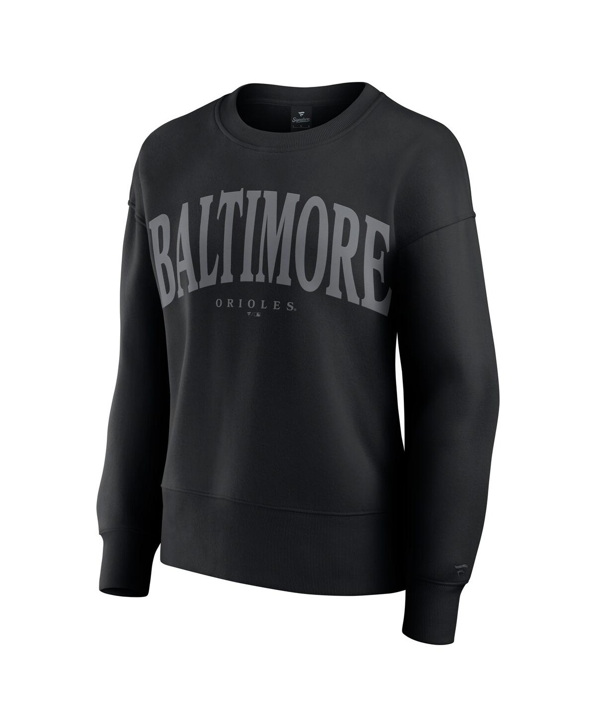 FANATICS WOMEN'S BLACK BALTIMORE ORIOLES ELEMENTS FLOW PULLOVER SWEATSHIRT 