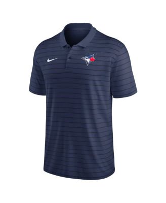 Men's Navy Toronto Blue Jays Authentic Collection Victory Striped Performance Polo