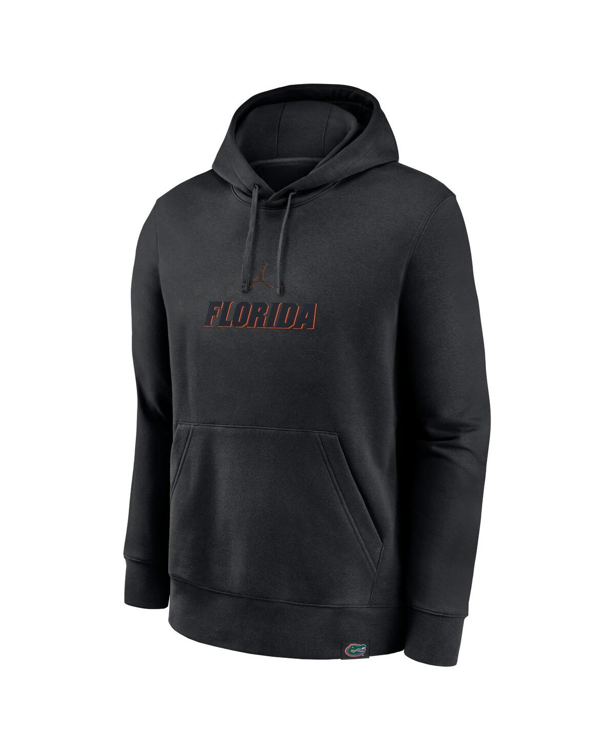 Jordan Florida Gators Statement Wordmark Lockup Heavyweight Nike Men's College Pullover Hoodie In Black