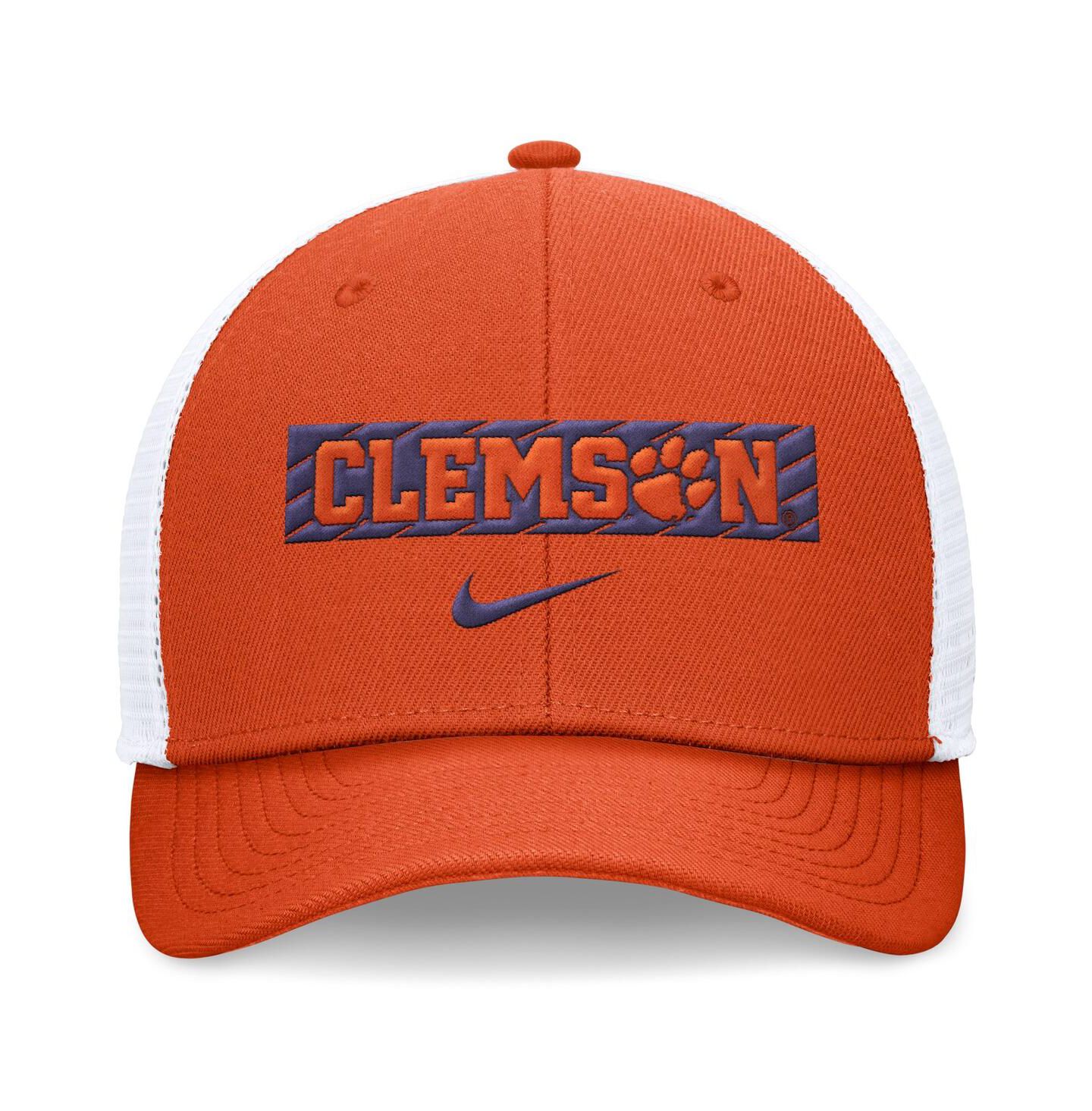 Мужская кепка Nike Orange/White Clemson Tigers 2024 Sideline Trucker Adjustable Hat — фото 4