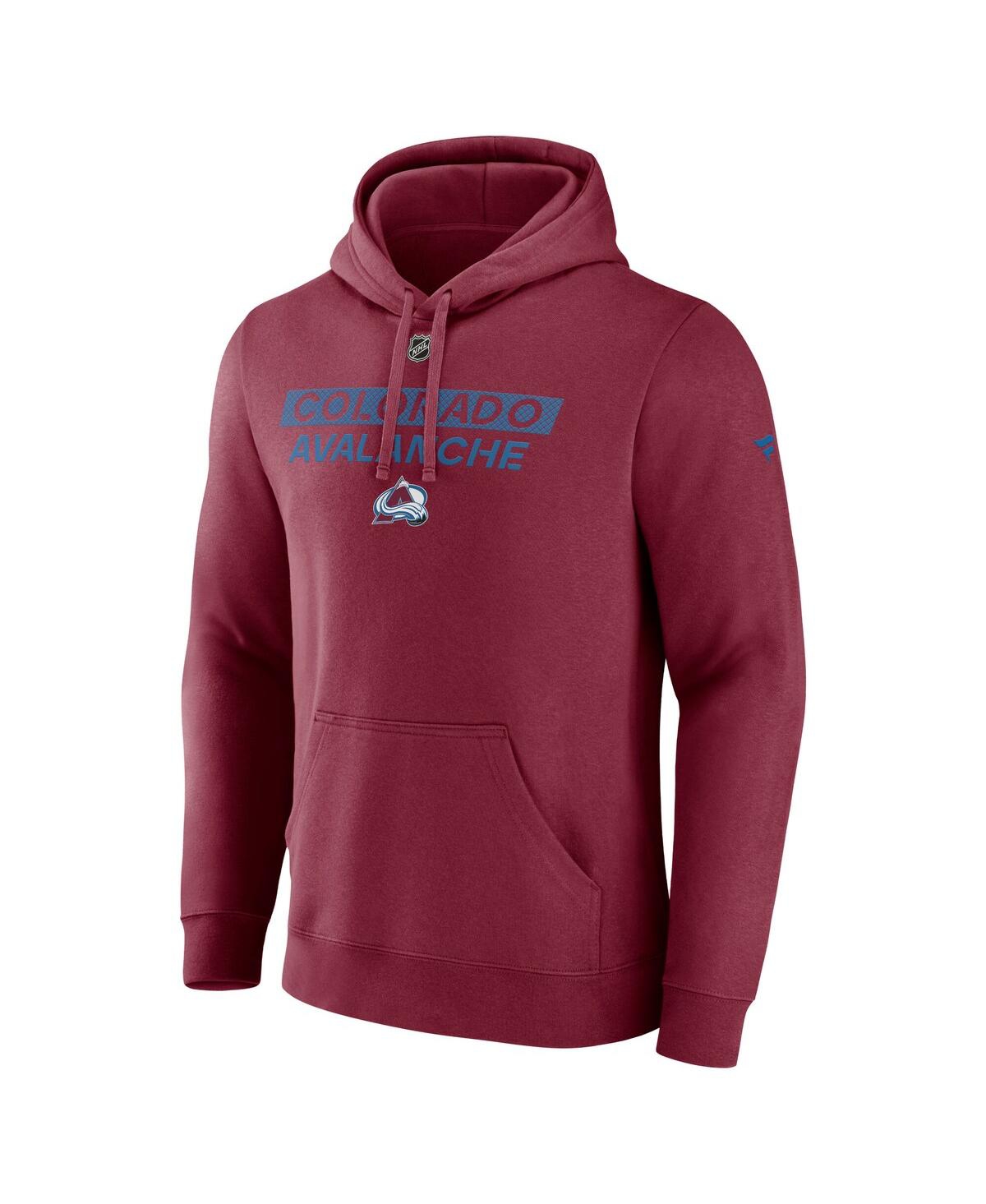 Fanatics Men's Burgundy Colorado Avalanche Authentic Pro Core Primary Fleece Pullover Hoodie In Burgundy
