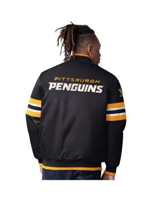 Men's Black Pittsburgh Penguins Scout I Full-Snap Varsity Jacket