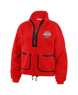 Women's Red Chicago Blackhawks Polar Fleece Half-Zip Jacket