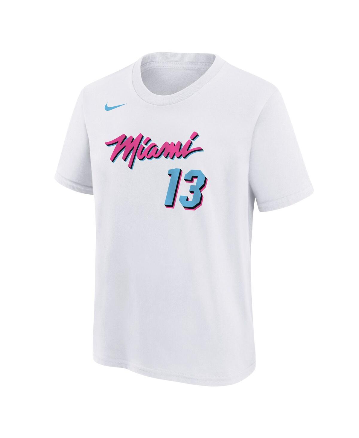 Nike Big Boys And Girls Bam Adebayo White Miami Heat 2024/25 City Edition Name Number T-shirt In White