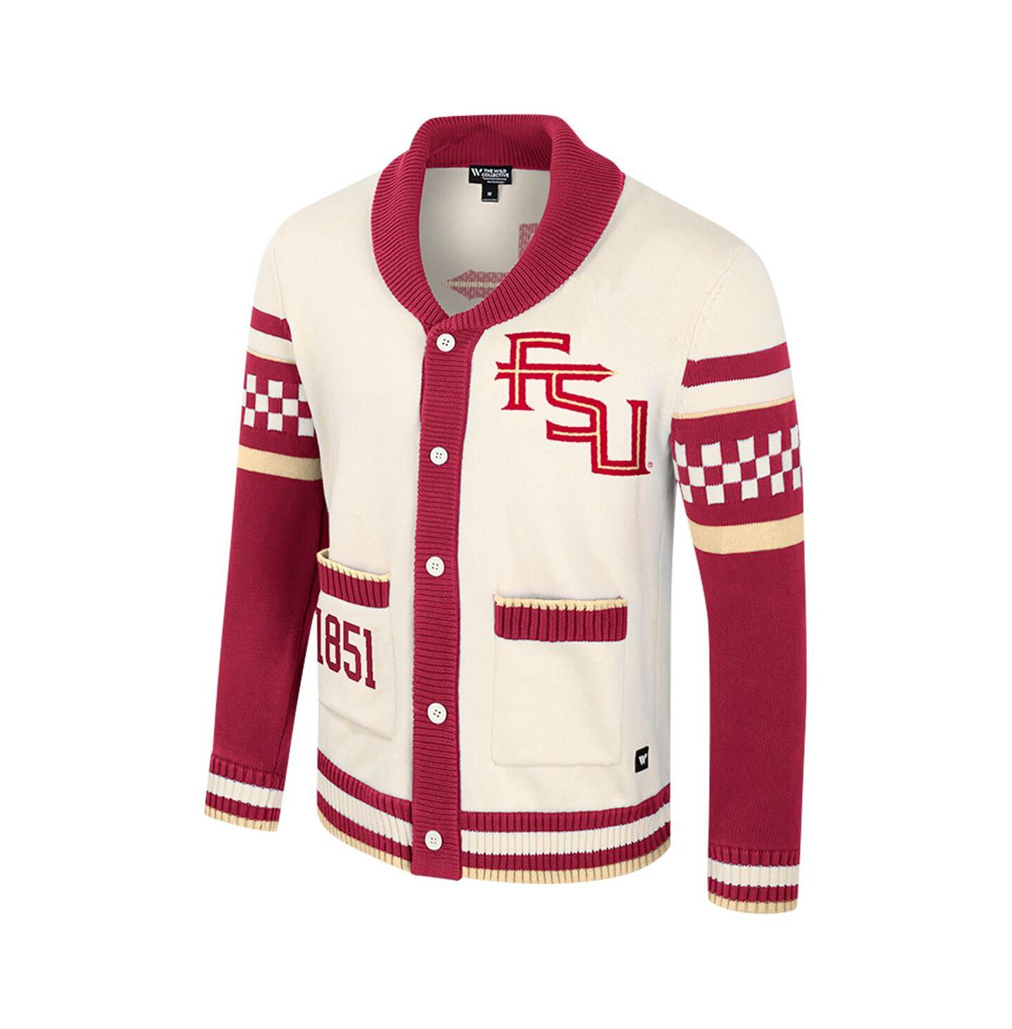 Мужской свитер Colosseum and Cream Florida State Seminoles Wild Collective Button-Up Jacquard — фото 3