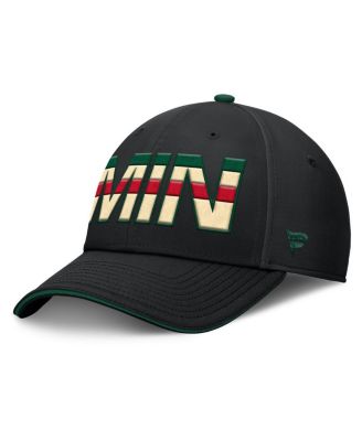 Fanatics - Men's Black/Green Minnesota Wild Authentic Pro Rink Team Code Flex Hat