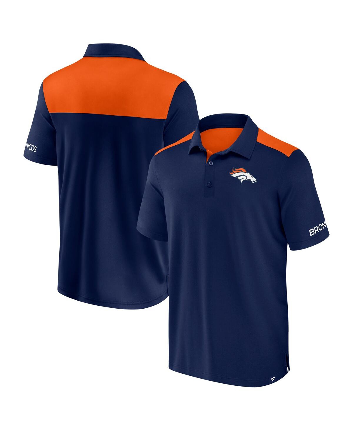 Men's Navy Denver Broncos Color-Block Polo - Navy