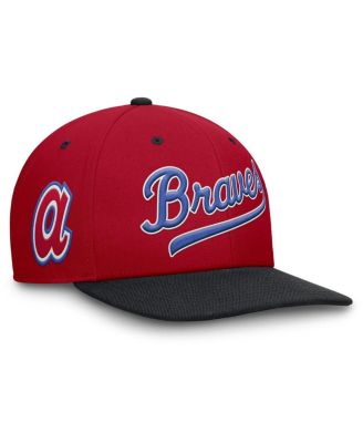 Nike - Men's Red/Navy Atlanta Braves Cooperstown Collection Pro Performance Snapback Hat
