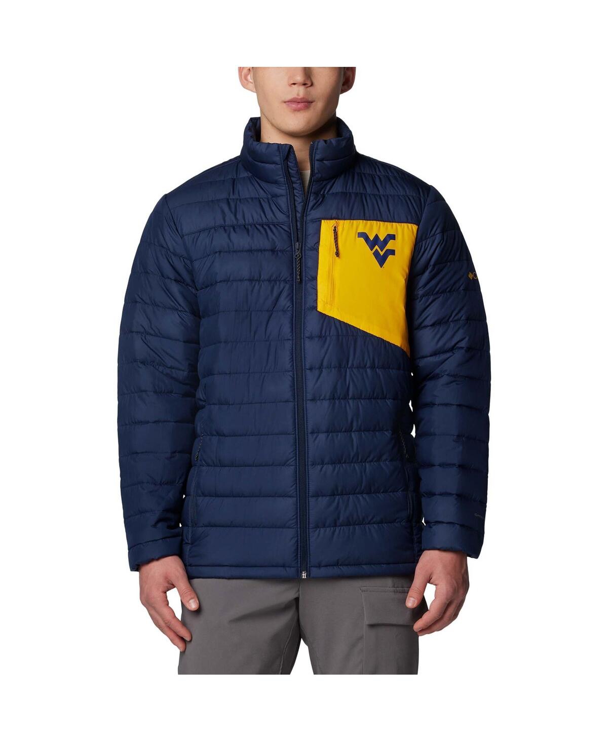 Men's Navy West Virginia Mountaineers Double Blitz Omni-Heat Infinity Insulated Full-Zip Jacket - Navy