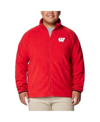 Columbia - Men's Red Wisconsin Badgers Flanker IV Fleece Raglan Full-Zip Jacket