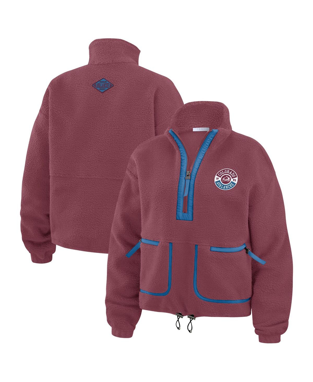 Women's Burgundy Colorado Avalanche Polar Fleece Half-Zip Jacket - Burgundy
