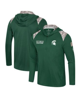 Colosseum - Men's  Green Michigan State Spartans OHT Military Appreciation Quarter-Zip Hoodie Jacket