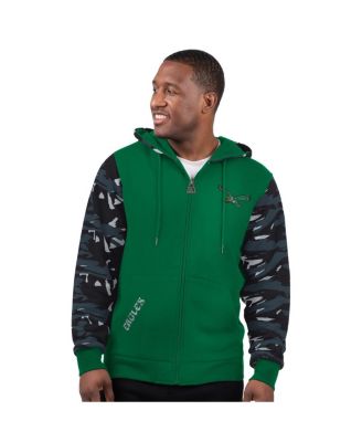 Men's Kelly Green Philadelphia Eagles Thursday Night Gridiron Vintage Logo Full-Zip Hoodie