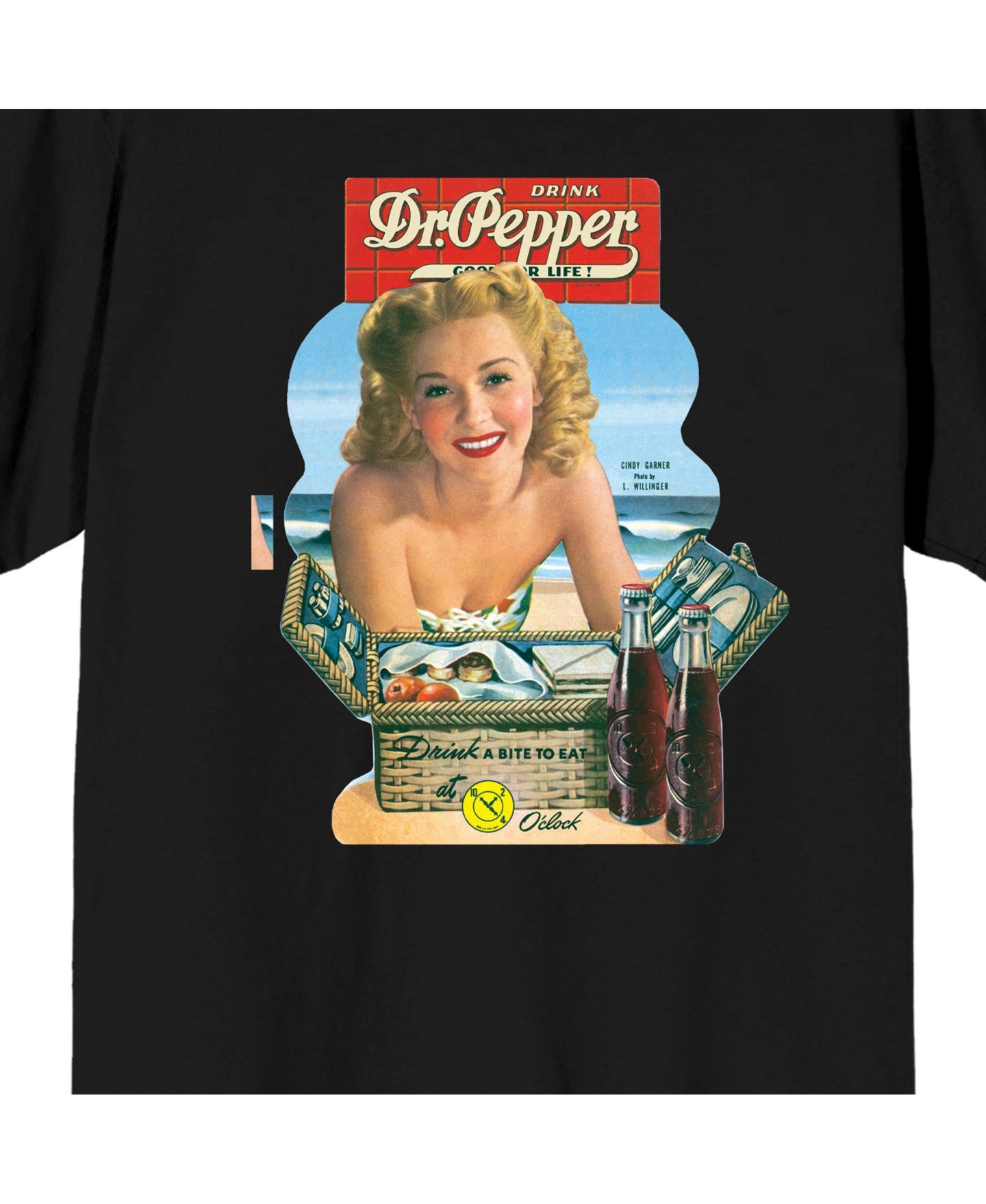 Мужская футболка Dr. Pepper Vintage Advertisement Black Short Sleeve Tee-Small, цвет: Чёрный — фото 2