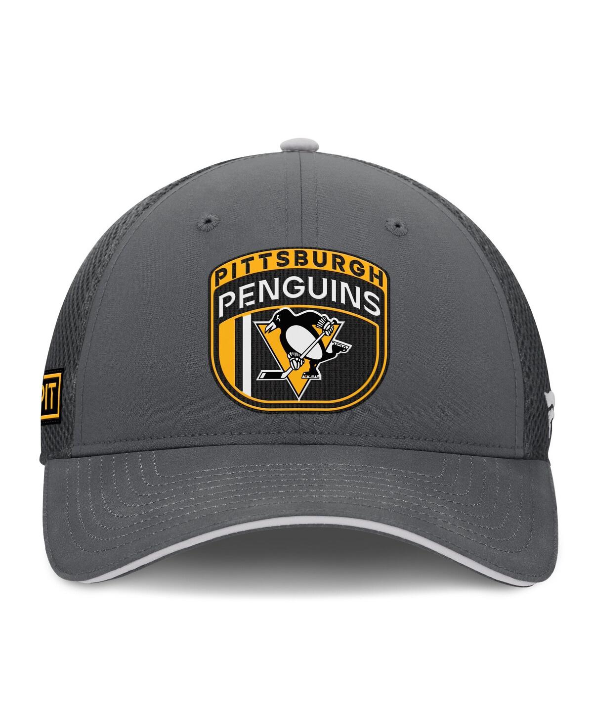 Fanatics Men's Gray Pittsburgh Penguins Authentic Pro Home Ice Trucker Adjustable Hat In Gray