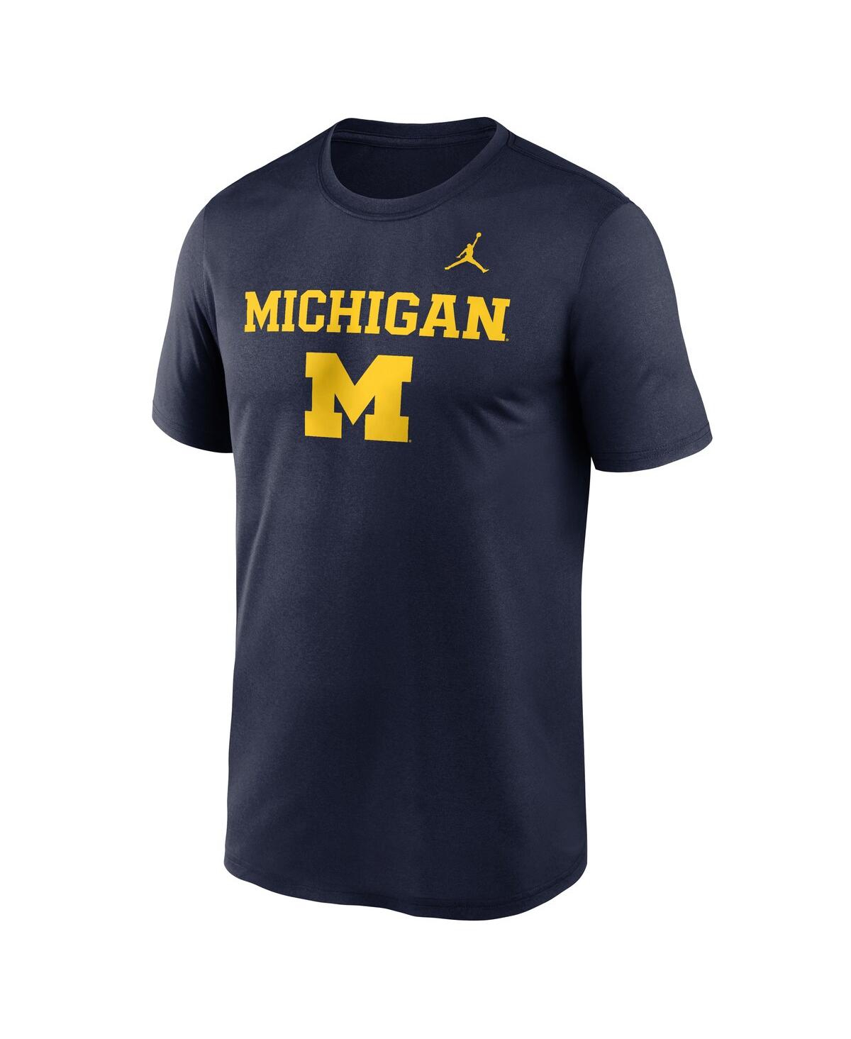 Jordan Men's Navy Michigan Wolverines Lockup Legend Performance T-shirt In Blue