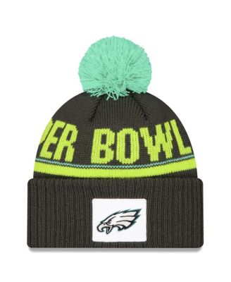New Era - Men's Black Philadelphia Eagles Super Bowl LIX Cuffed Knit Hat with Pom