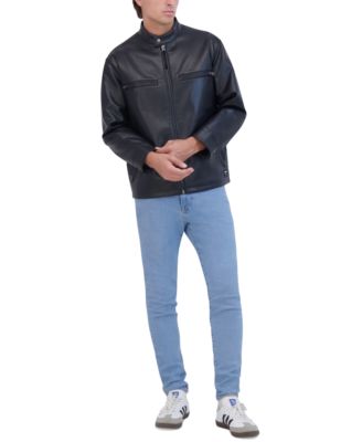Men's Faux Leather Racer Jacket