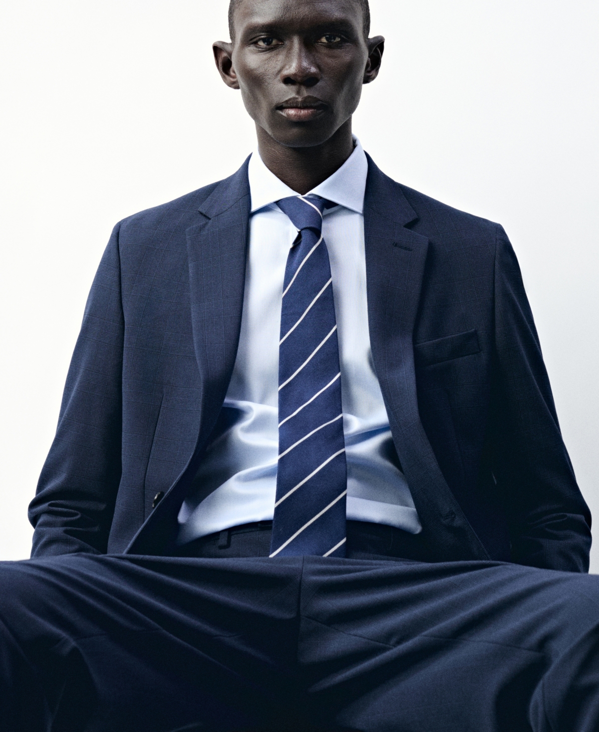 MANGO MEN'S STRIPED SILK COTTON TIE 