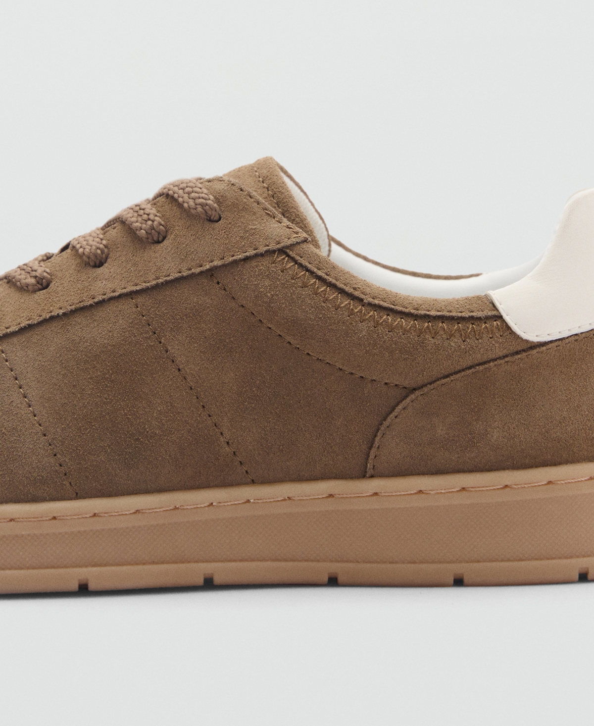 Mango Mixed Sneaker In Medium Brown
