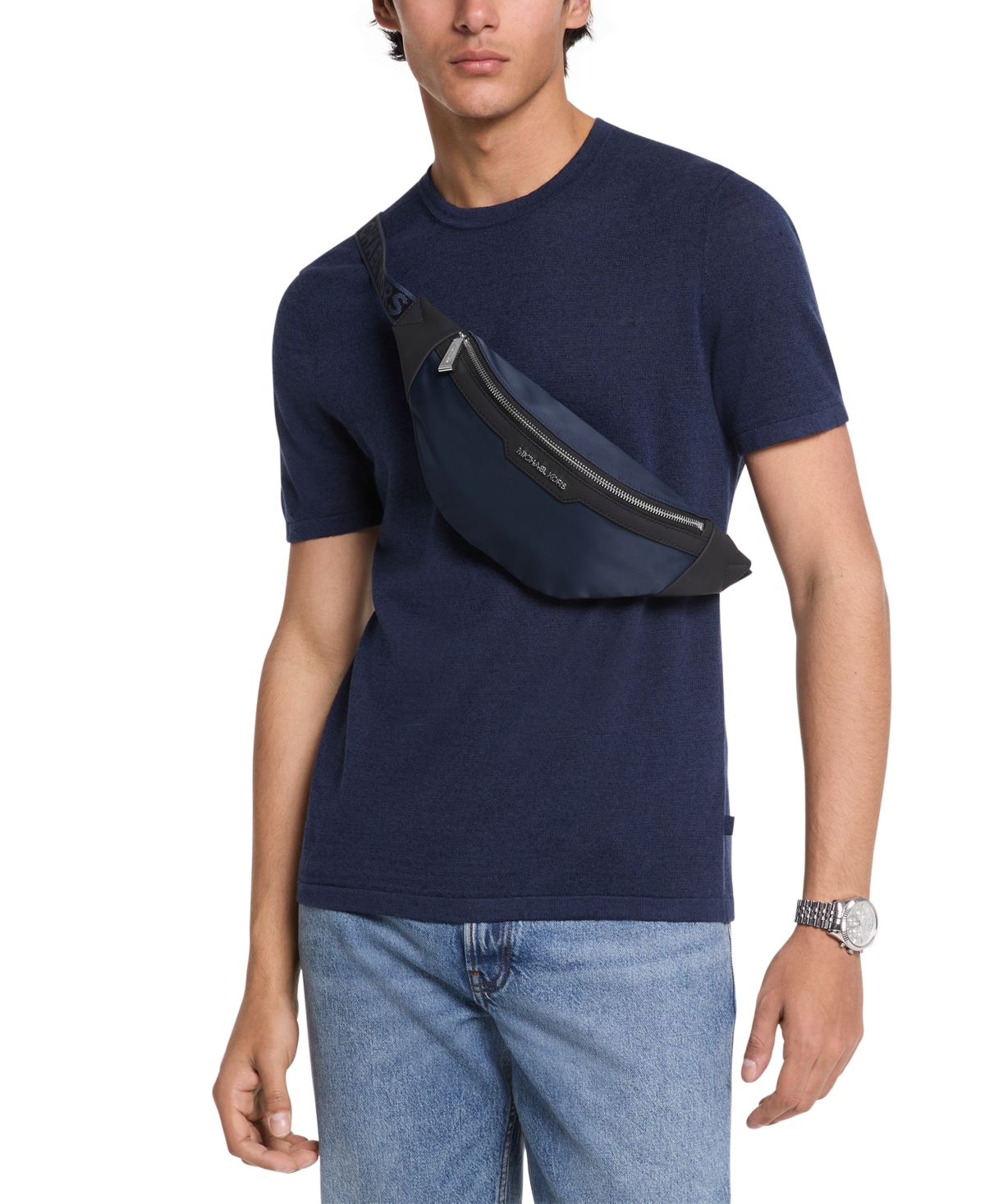 Michael Kors Men's Logo Hip Bag In Navy