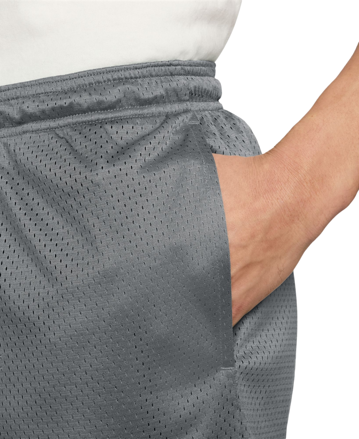 Nike Men's Dri-fit 5" Mesh Basketball Shorts In Cool Grey,white