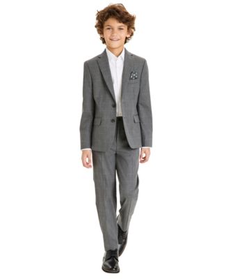 Big Boys Classic-Fit Windowpane Suit 