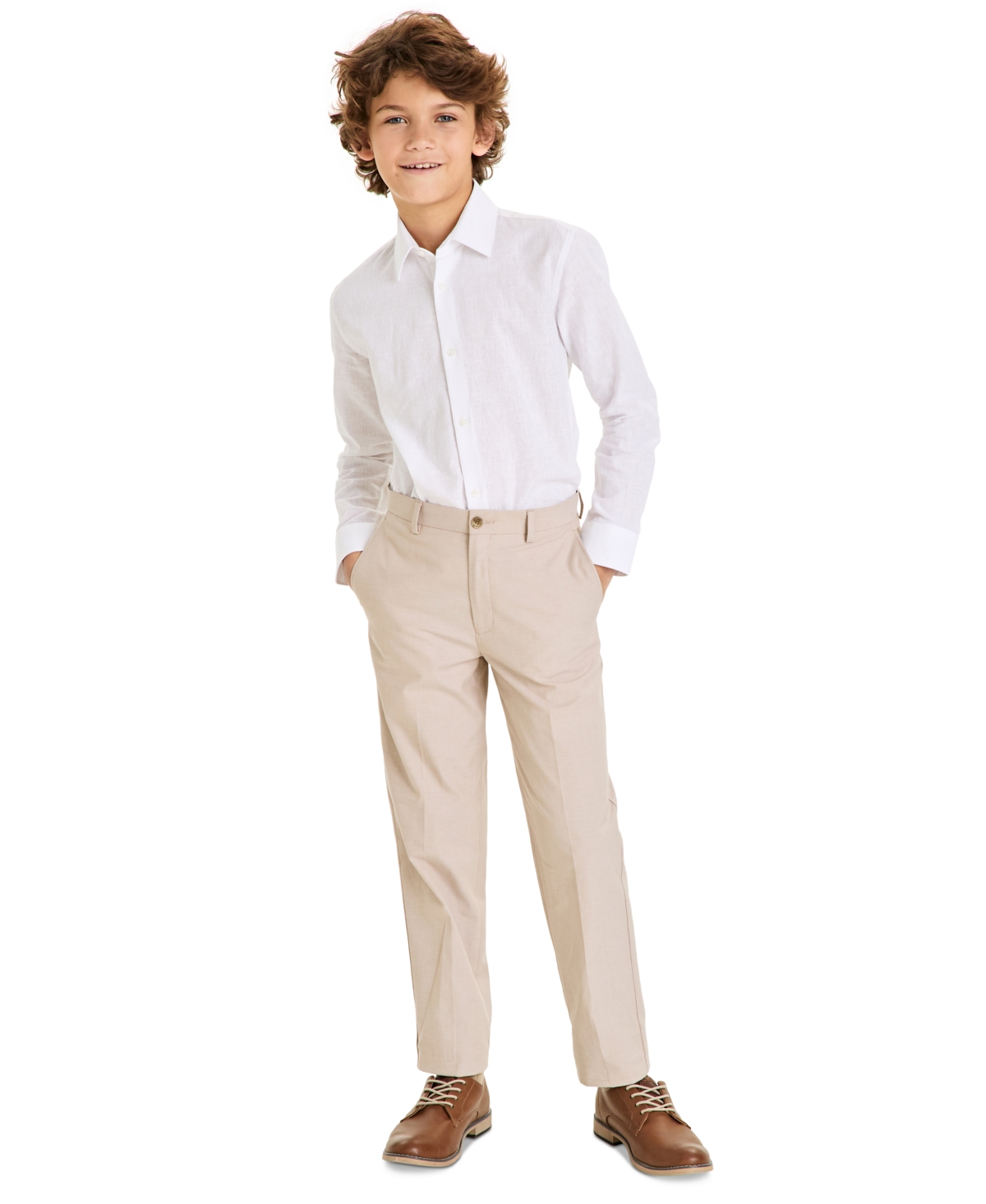 Michael Kors Big Boys Linen Button-down Shirt In White
