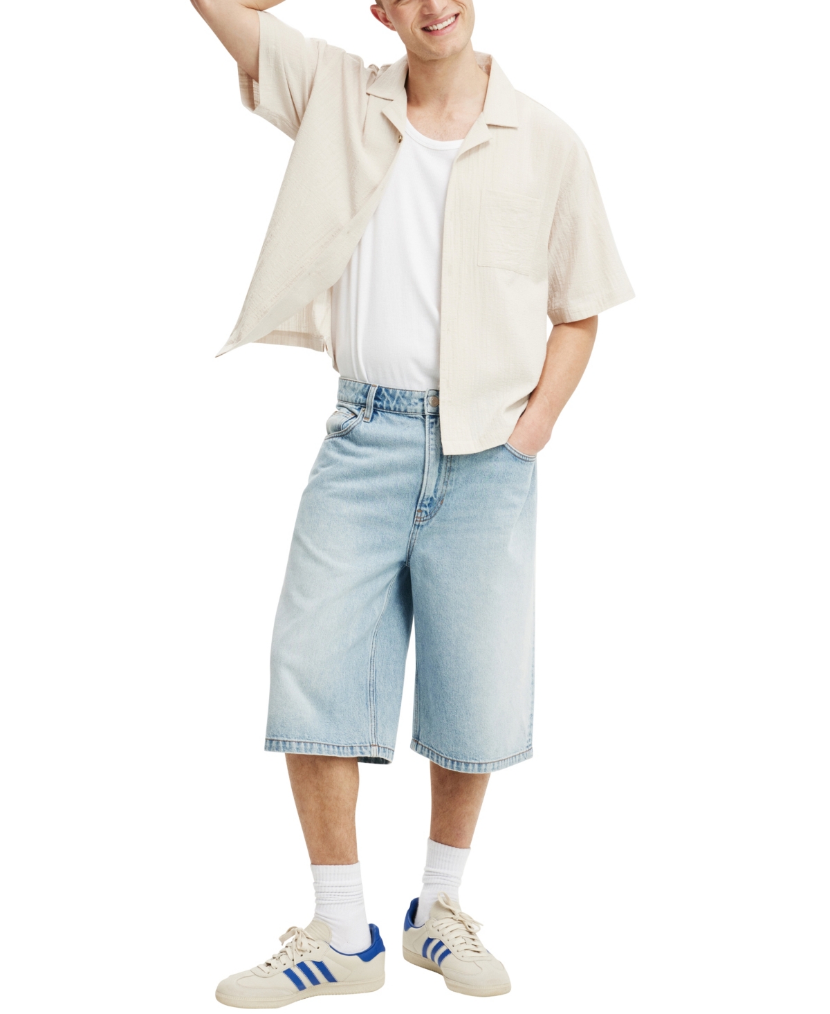 COTTON ON MEN'S RIVIERA BOX FIT SHORT SLEEVE SHIRT 