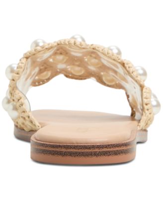 Women's Gizelle Pearl Embellished Flat Slide Sandals