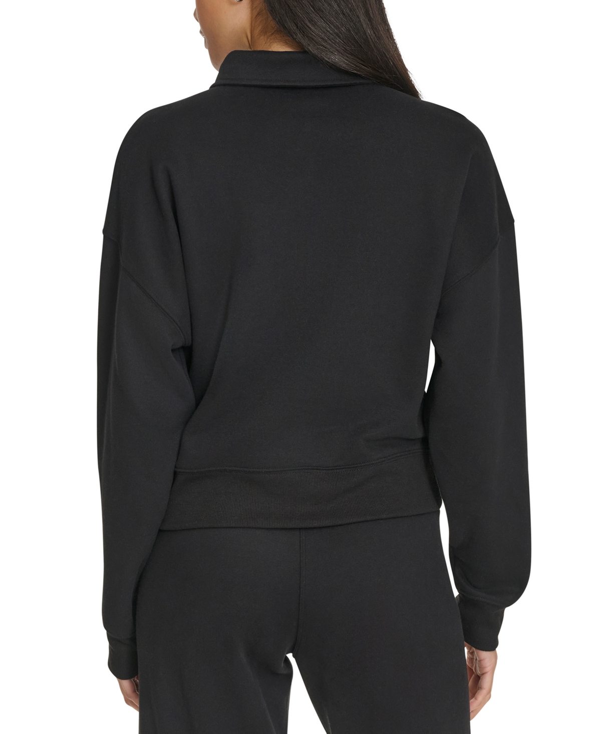Calvin Klein Performance Women's Logo Half-zip Cozy Fleece Sweatshirt In Black