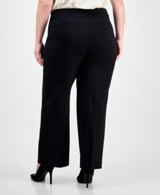 Plus Size Pintucked Pull-On Pants 