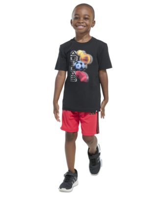 adidas - Toddler & Little Boys Short-Sleeve Graphic T-Shirt & 3-Stripe Shorts, 2 Piece Set&nbsp;