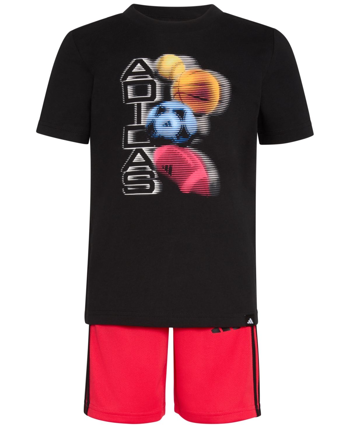 Adidas Originals Toddler & Little Boys Short-sleeve Graphic T-shirt & 3-stripe Shorts, 2 Piece Set In Black