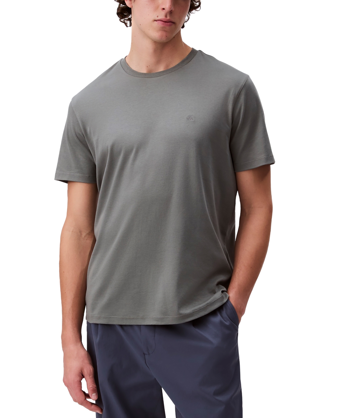 Shop Calvin Klein Men's Short Sleeve Supima Cotton Interlock T-shirt In Sedona Sage