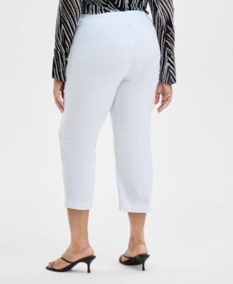 Plus Size Mid-Rise Pull-On Capri Pants, Created for Macy's