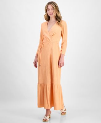 HUGO - Women's Smocked Surplice Tiered Maxi Dress