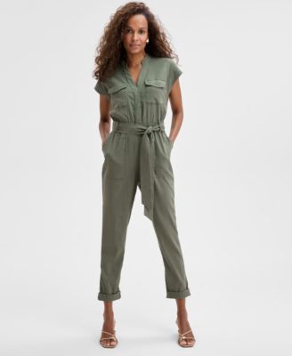 I.N.C. International Concepts - Women's Belted Cap-Sleeve Jumpsuit