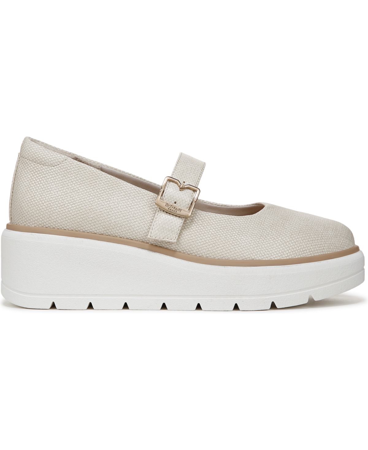 Shop Dr. Scholl's Women's Nice Day Max Mary Jane Platform Loafer In Off White Faux Leather
