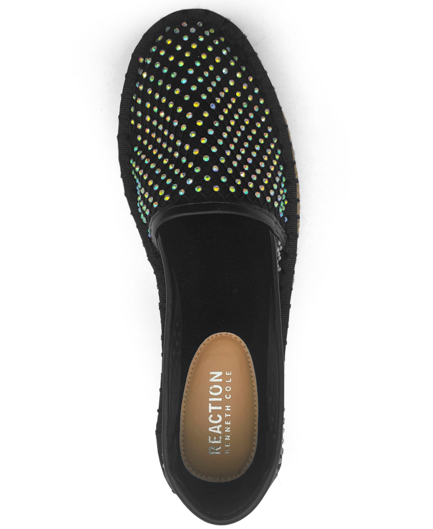 Женские балетки Kenneth Cole Reaction Bonne Round Toe Espadrille Flats, цвет: Чёрный сетчатый — фото 4