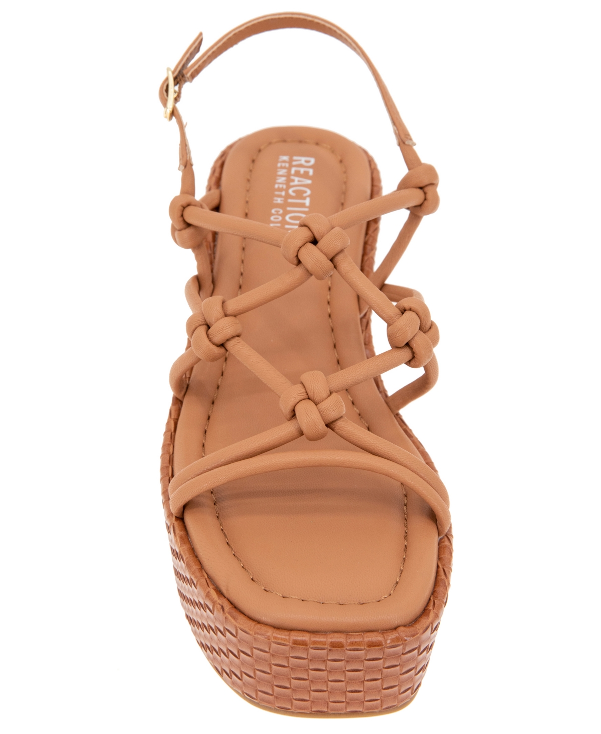 Kenneth Cole Reaction Women's Essa Knots Square Toe Wedge Sandals In Rust