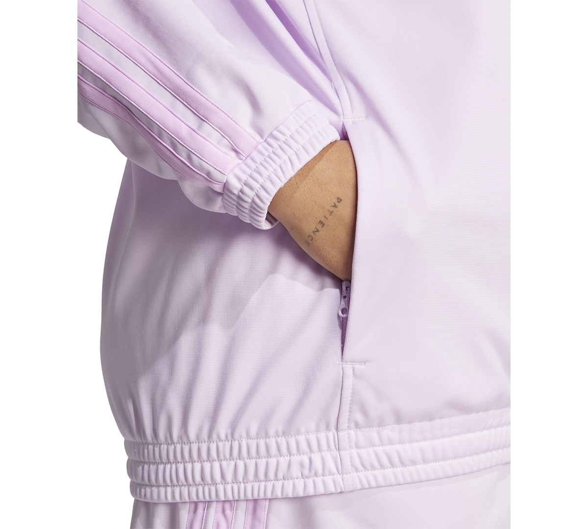 Shop Adidas Originals Plus Size Three-stripe Tricot Zip Track Jacket In Icelav,bli