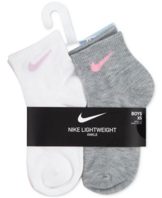 Girls 4-7 Metallic Swoosh Quarter Socks, 6-Pack