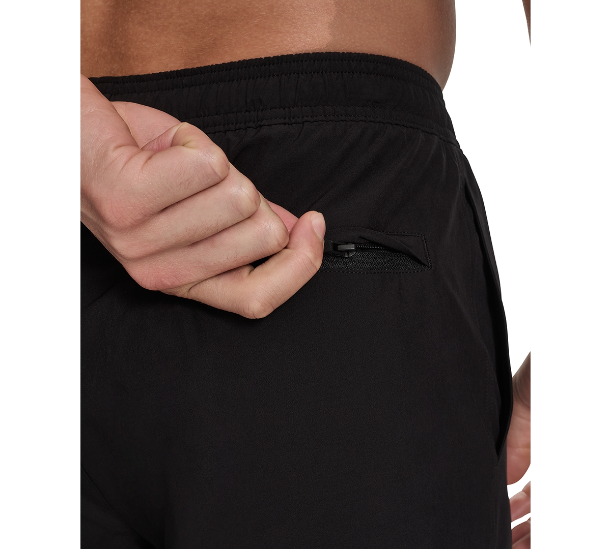 Calvin Klein Men's Regular-fit Quick-dry 5" Swim Trunks With Compression Short Liner In Black