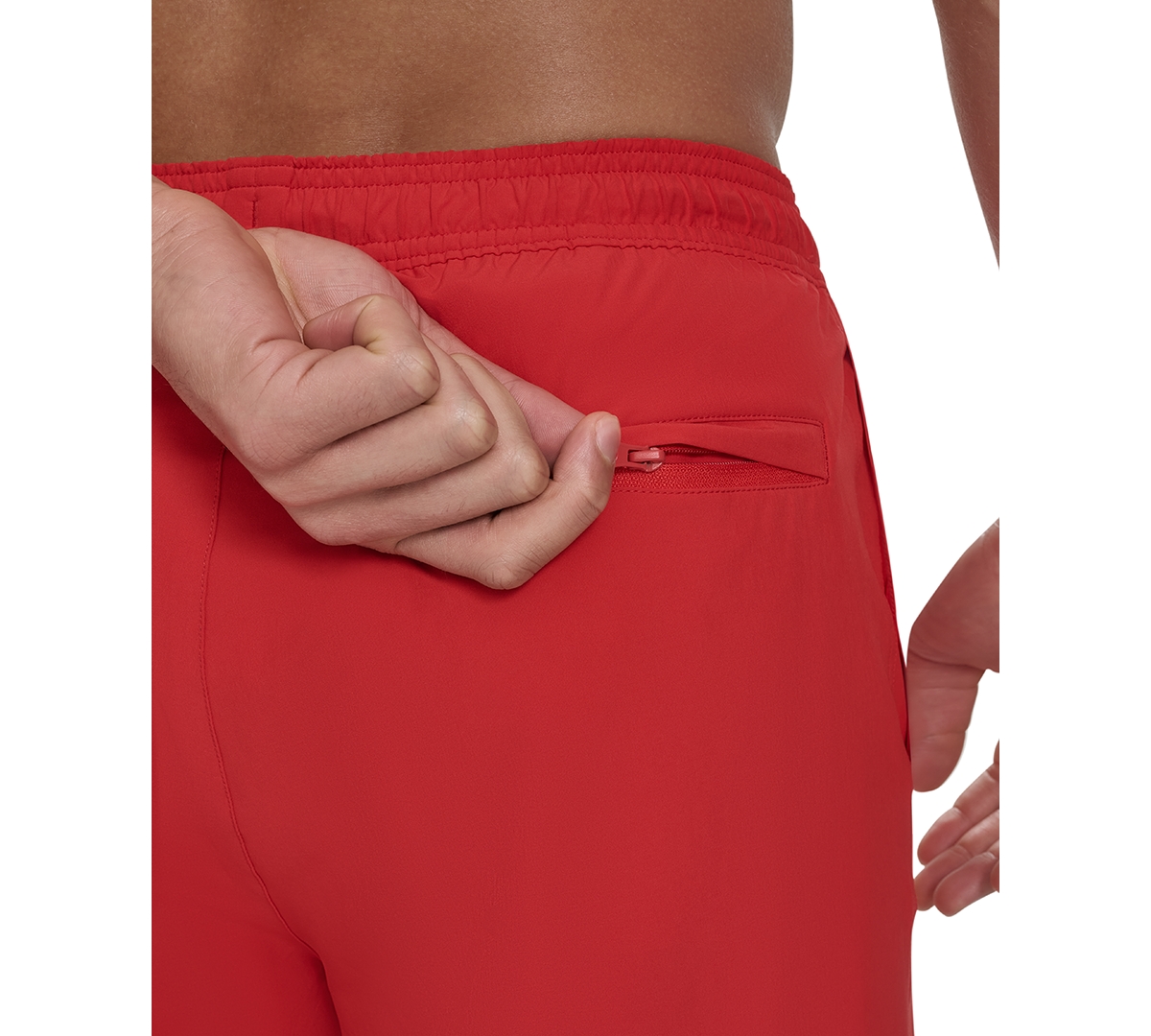 Calvin Klein Men's Regular-fit Quick-dry 5" Swim Trunks With Compression Short Liner In Medium Red