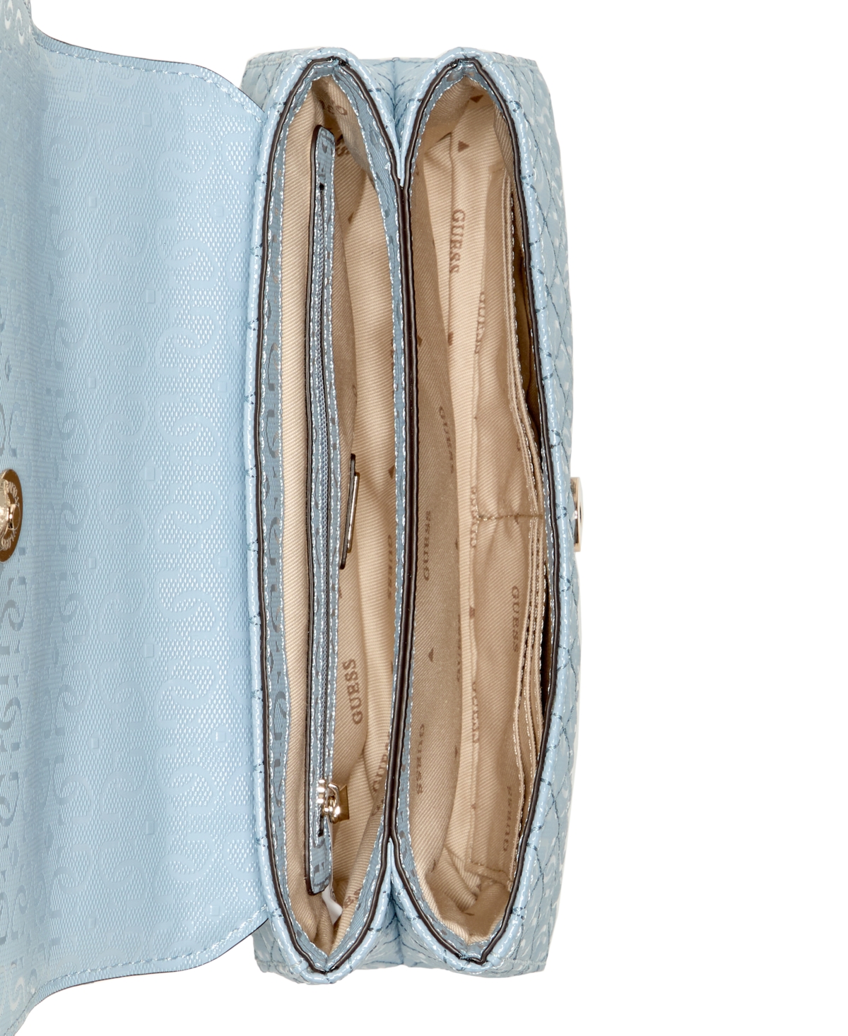 Shop Guess Betula Small Quilted Convertible Crossbody In Stormy Blue