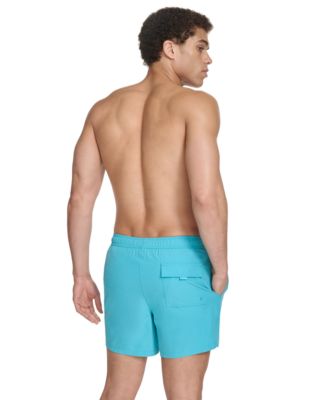 Men's Core Euro Regular-Fit Quick-Dry 5" Swim Trunks with Compression Short Liner