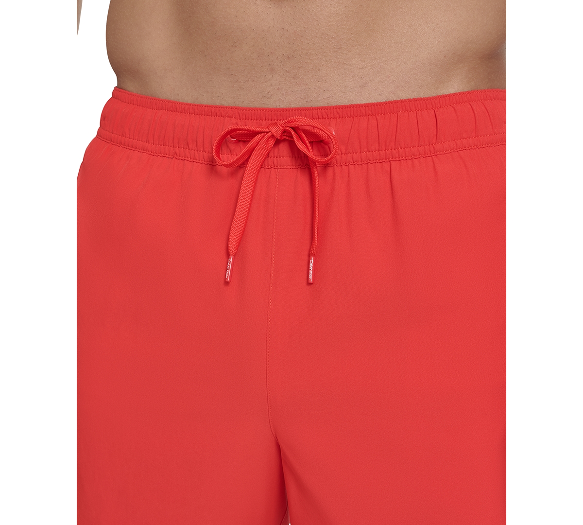 Calvin Klein Men's Core Euro Regular-fit Quick-dry 5" Swim Trunks With Compression Short Liner In Medium Red