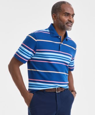Club Room - Men's Team Stripe Pique Polo Shirt