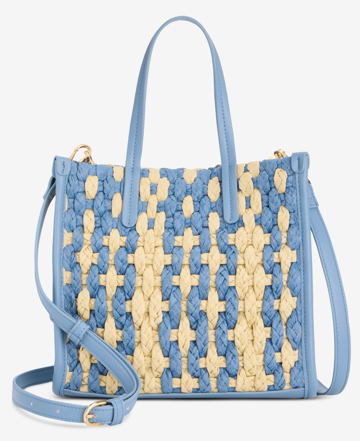 On 34th Small Straw Crossbody Tote, Exclusively At Macy's In Multi